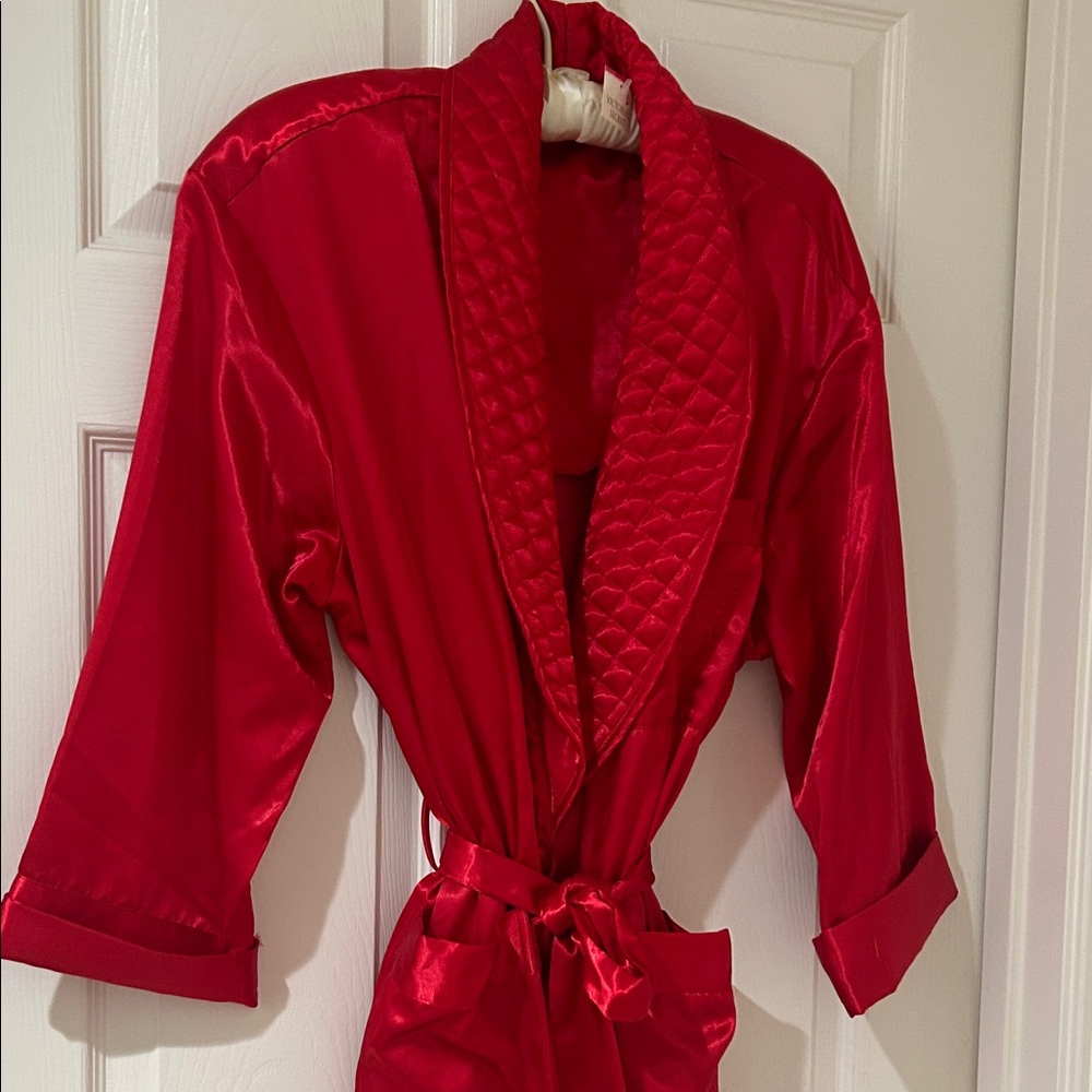 Victoria Secret Luxurious Red Satin Robe